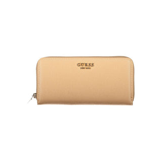 Beige Polyurethane Women's Wallet