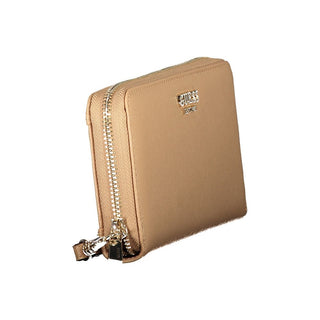 Beige Polyurethane Women's Wallet