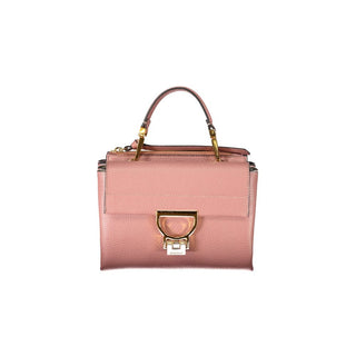 Bolso de mano de cuero rosa