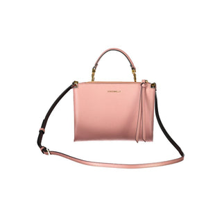 Bolso de mano de cuero rosa