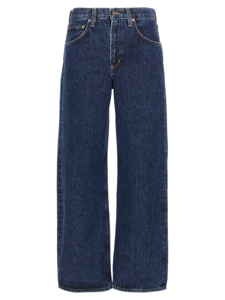 Jeans azules de algodón denim