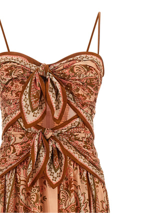 Multicolor Silk Midi Dress