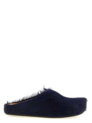 Blue Calfskin Mules