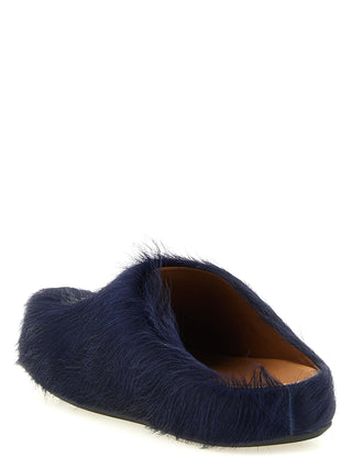 Blue Calfskin Mules