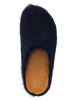 Blue Calfskin Mules
