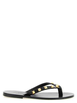 Black Calfskin Slides