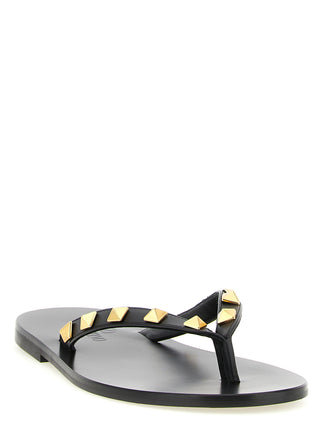 Black Calfskin Slides