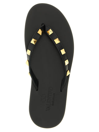Black Calfskin Slides