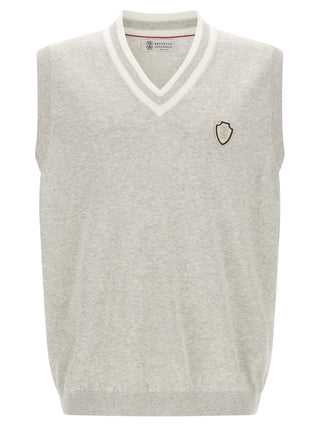 Gray Cotton Sleeveles Sweater