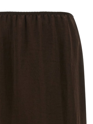 Brown Marabou Midi Skirt