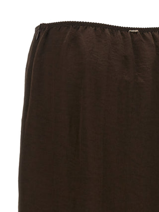 Brown Marabou Midi Skirt