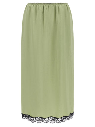 Bicolor Marabou Midi Skirt