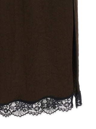 Brown Marabou Midi Skirt