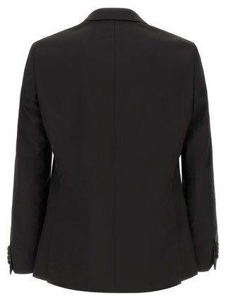 Traje de dos piezas negro de lana