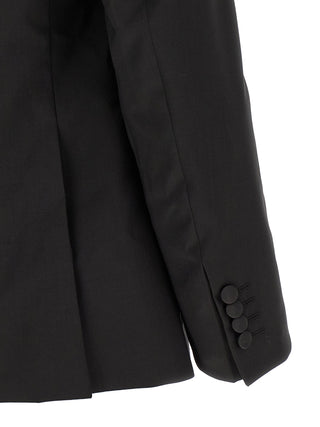 Traje de dos piezas negro de lana