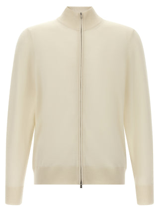 White Virgin Wool Cardigan