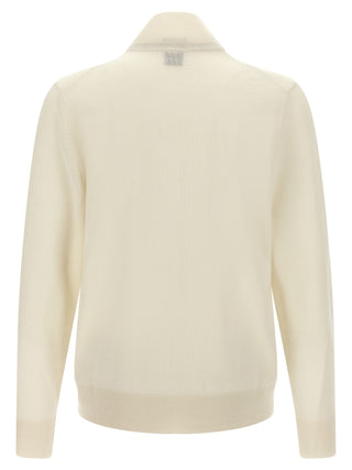 White Virgin Wool Cardigan