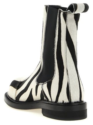 Bicolor Calfskin Ankle Boots
