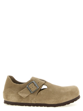 Beige Suede Leather Clogs
