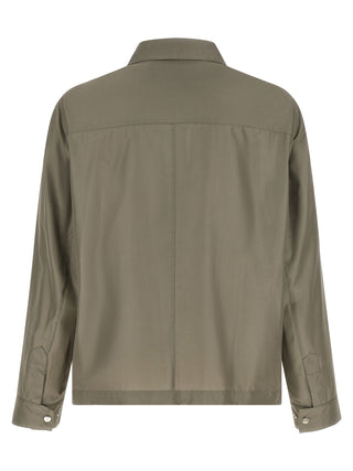 Bicolor Silk Full-Length Jacket