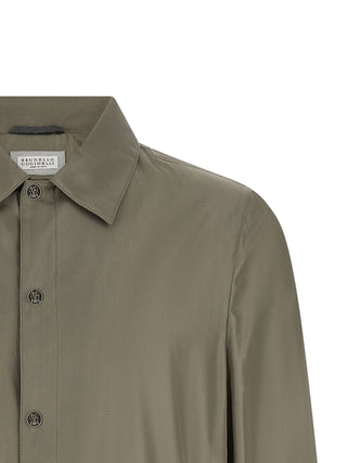 Bicolor Silk Full-Length Jacket