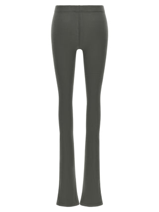 Gray Cotton Flared Pants