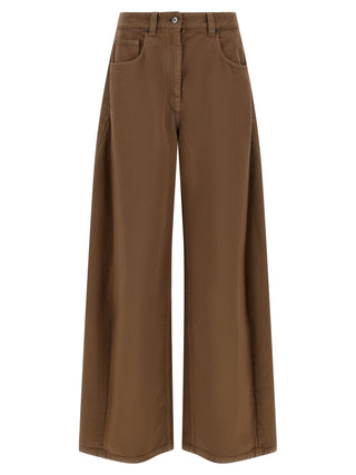 Pantalones casuales de algodón marrón