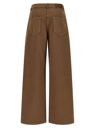 Pantalones casuales de algodón marrón