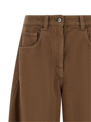 Pantalones casuales de algodón marrón