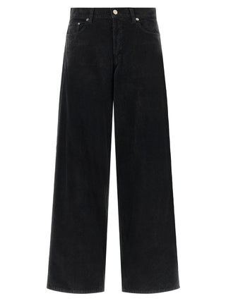 Black Cotton Flared Jeans