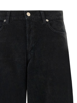Black Cotton Flared Jeans
