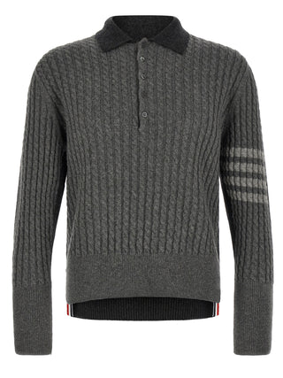 Gray Virgin Wool Polo Shirt
