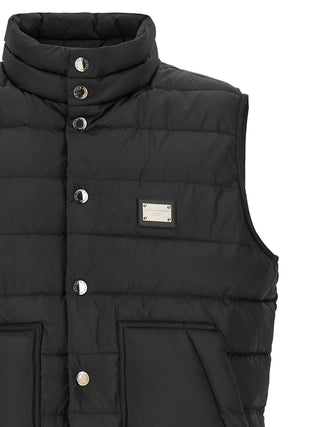 Black Polyester Sleeveless Jacket