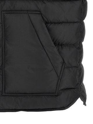 Black Polyester Sleeveless Jacket