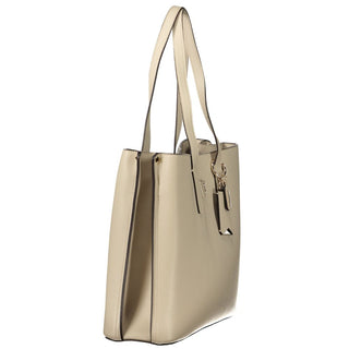 Beige Polyurethane Women's Bag