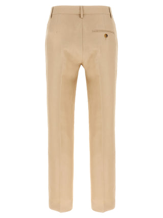 Beige Viscose Chino Pants