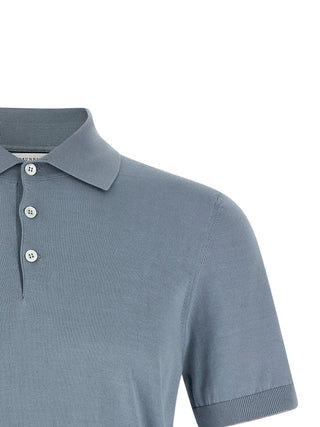 Blue Cotton Polo Shirt