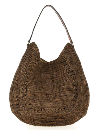 Brown Raffia Shoulder Bag
