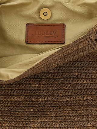 Brown Raffia Shoulder Bag