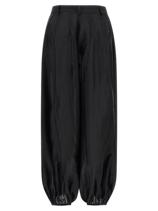 Black Lyocell Casual Pants