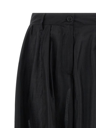 Black Lyocell Casual Pants