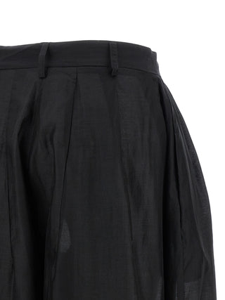 Black Lyocell Casual Pants