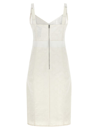 White Polyamide Midi Dress