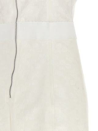 White Polyamide Midi Dress
