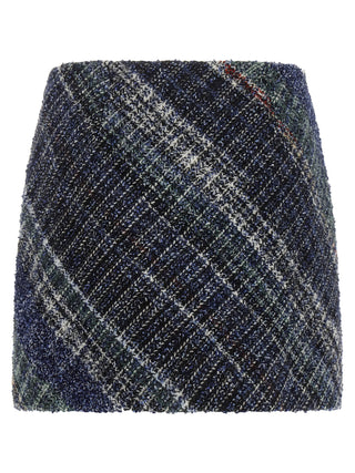 Blue Wool Long Skirt