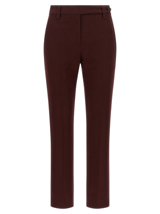 Bordeaux Cotton Casual Pants
