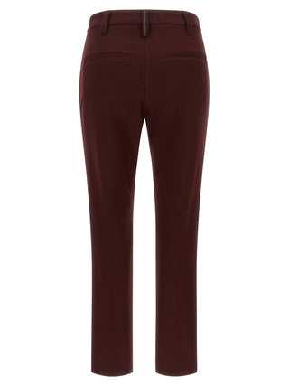 Bordeaux Cotton Casual Pants