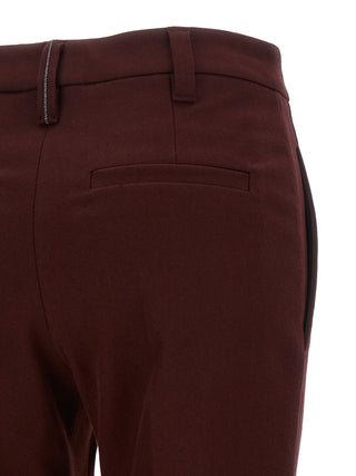 Bordeaux Cotton Casual Pants