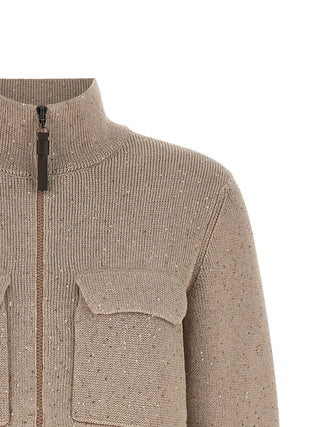Beige Cotton Cardigan