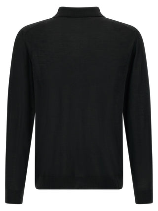 Black Wool Polo Shirt